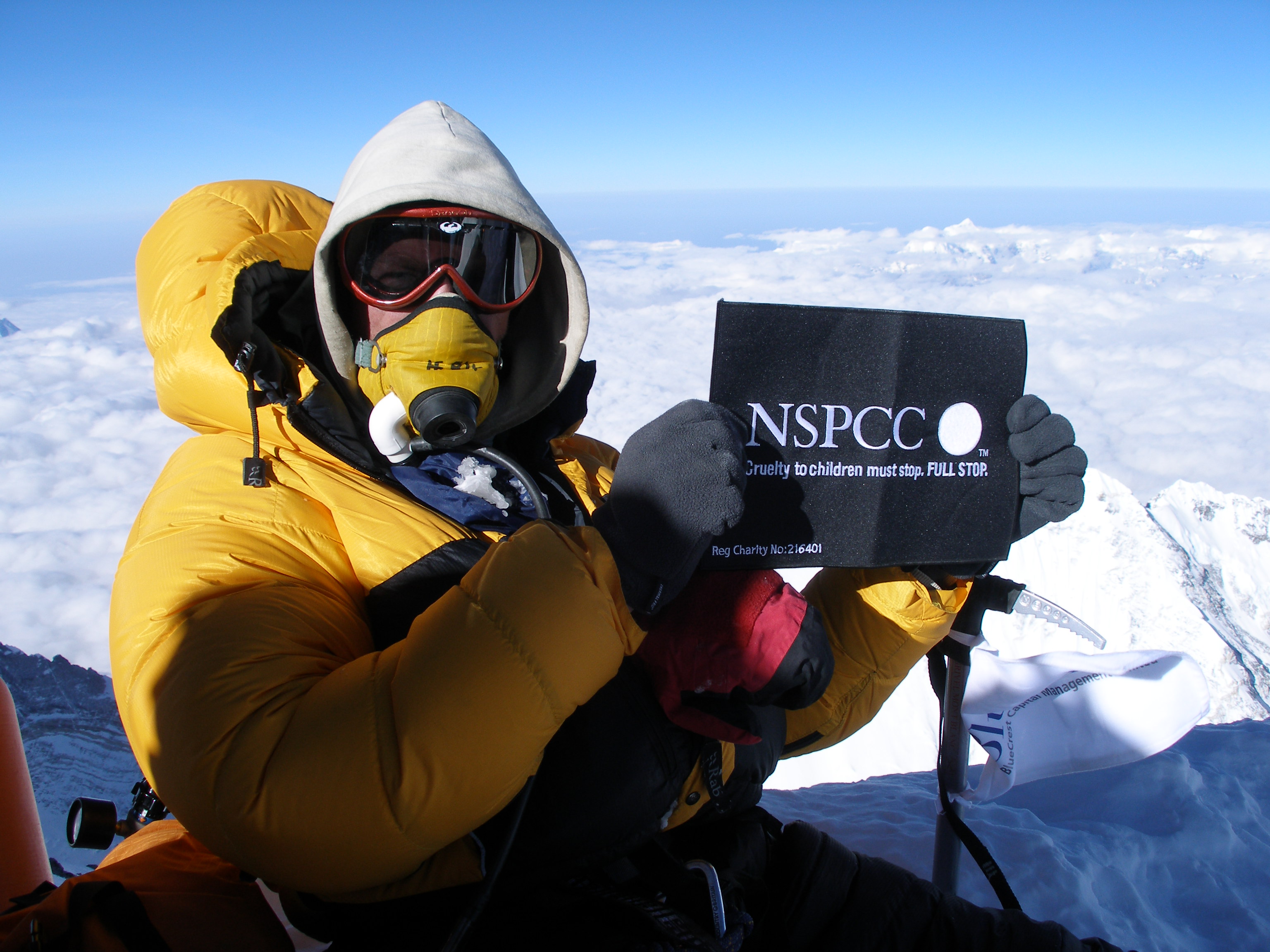Image: Tait -Everest Summit / Nspcc Banner