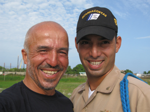 Image: With Lt. Herrera at the Guarda Costas.