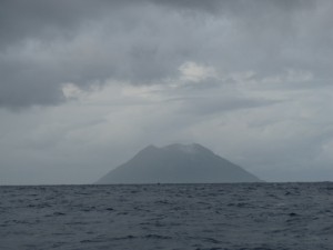 Image: Bam Island - an active volcano, a perfect cone.